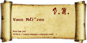 Vass Mózes névjegykártya