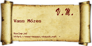 Vass Mózes névjegykártya